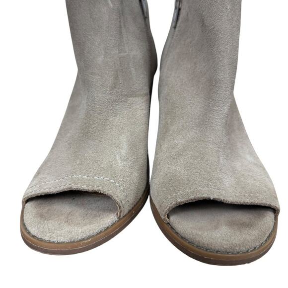 Lucky Brand Jareen Suede Peep Toe Ankle Booties Boots Beige Shoes Womens sz 6 - Picture 7 of 16